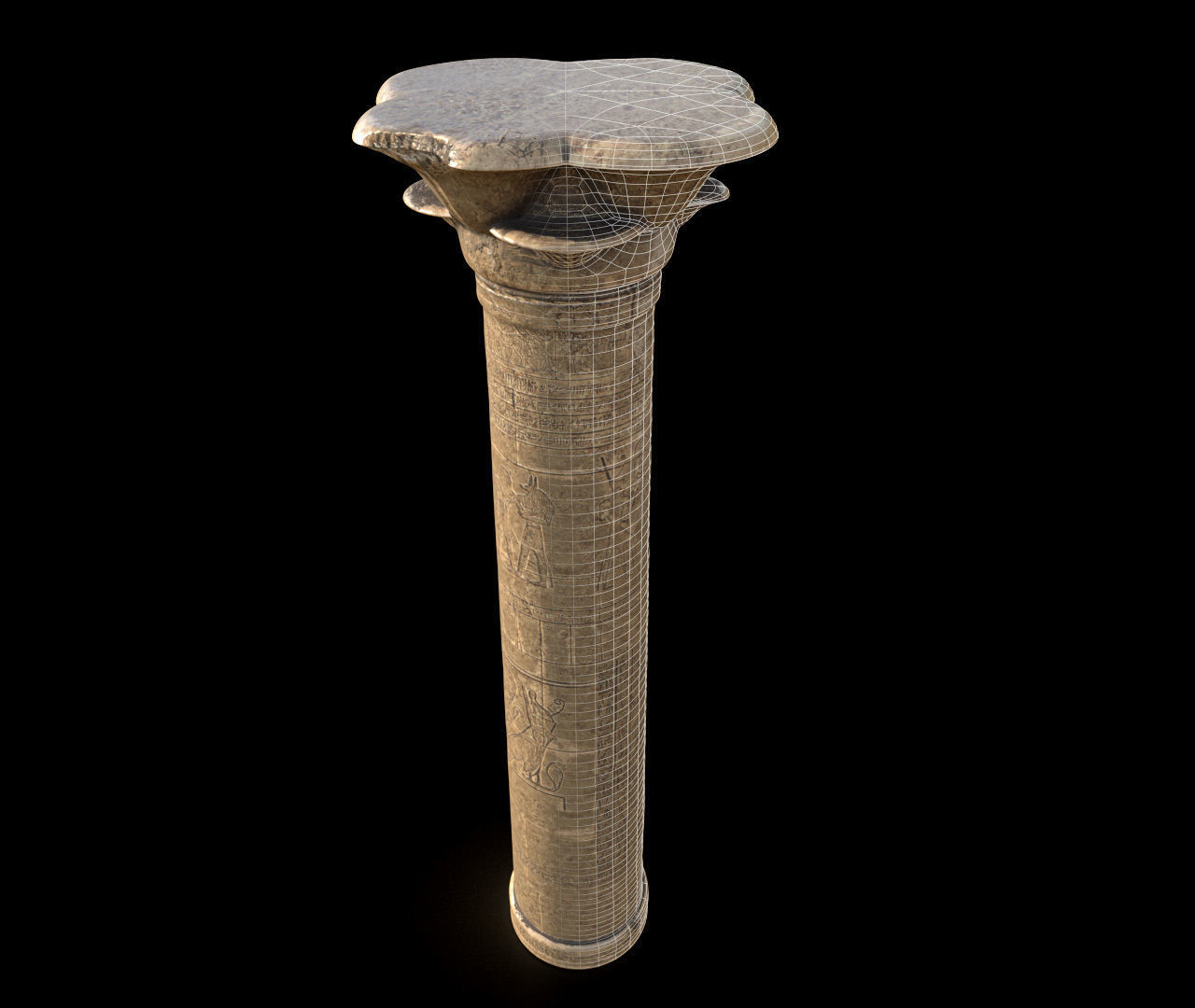 Egyptian Column 3D model_3