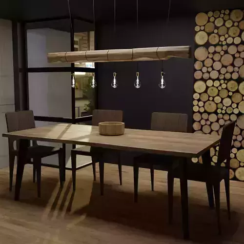 Low-poly modern realistic kitchen