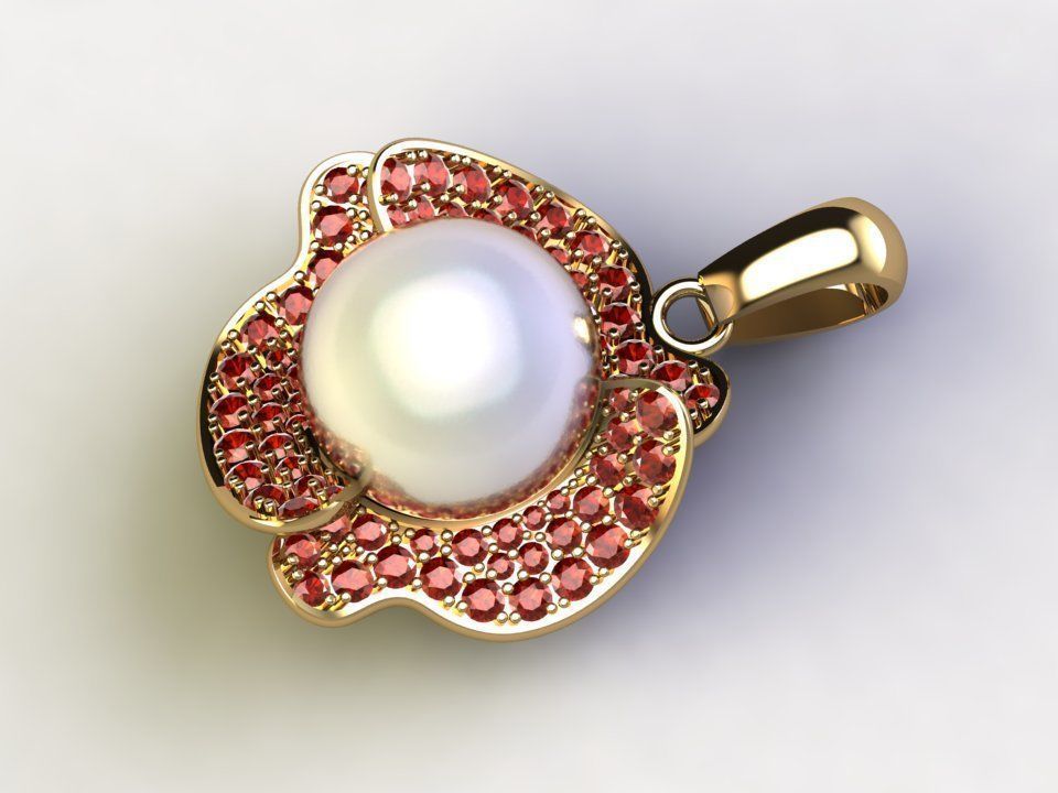 Solitaire women pendant new 2020 3D model_2