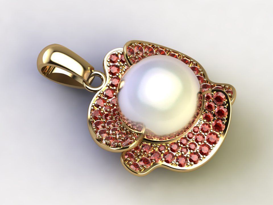 Solitaire women pendant new 2020 3D model_1