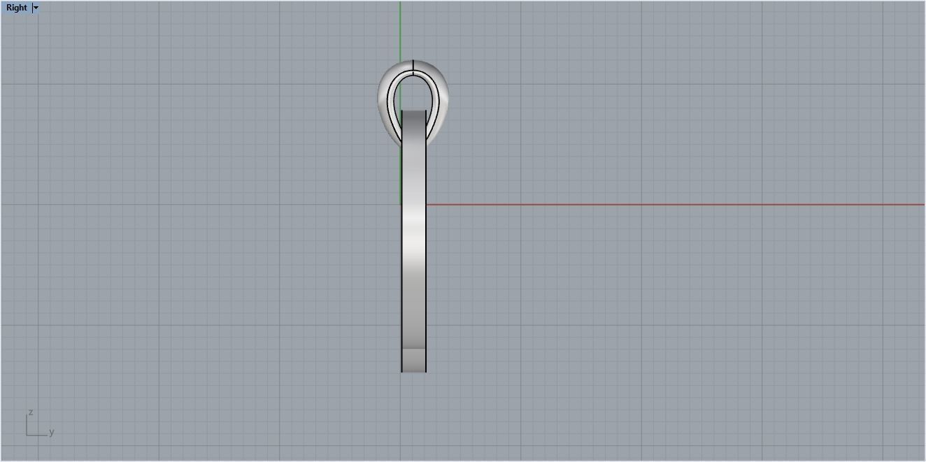 3D pendant with letter d rose gold 3D print model_7