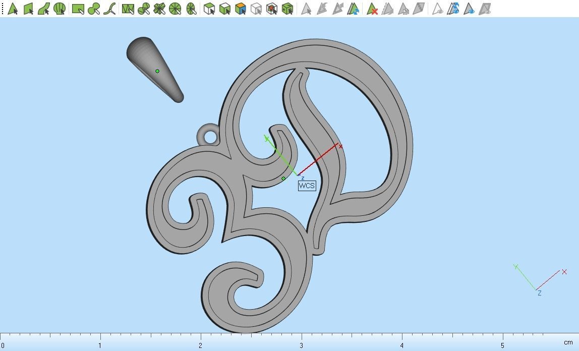 3D pendant with letter d rose gold 3D print model_12