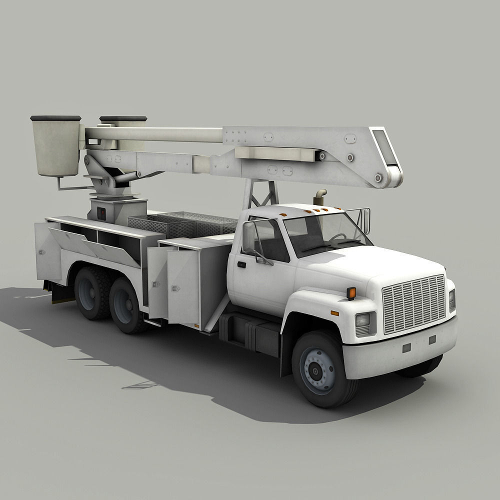 Utility Bucket Truck 3D Model Game ready .max .tga .unitypackage