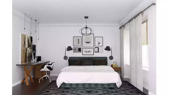 BEDROOM wooden wall clock with bird