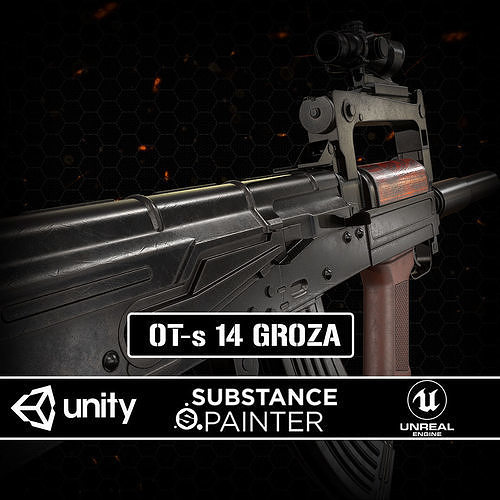 Groza Rilfe Low-poly 3D model