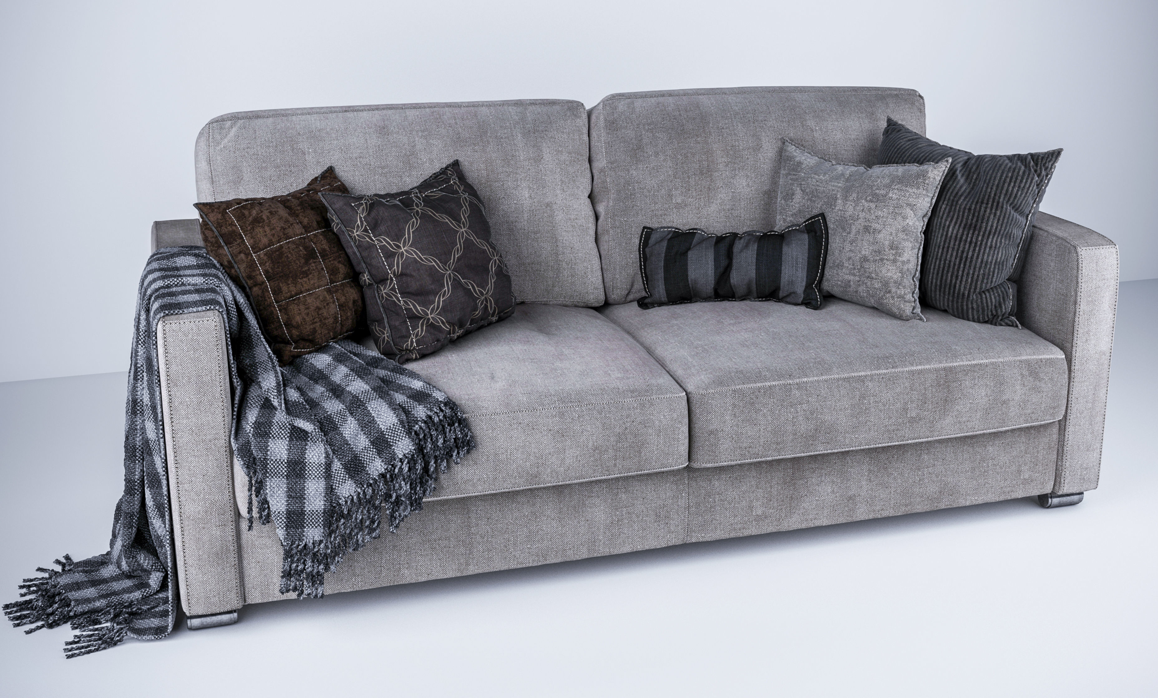 Modern Sofa 2 Seats Longue 3D model 3D model_1