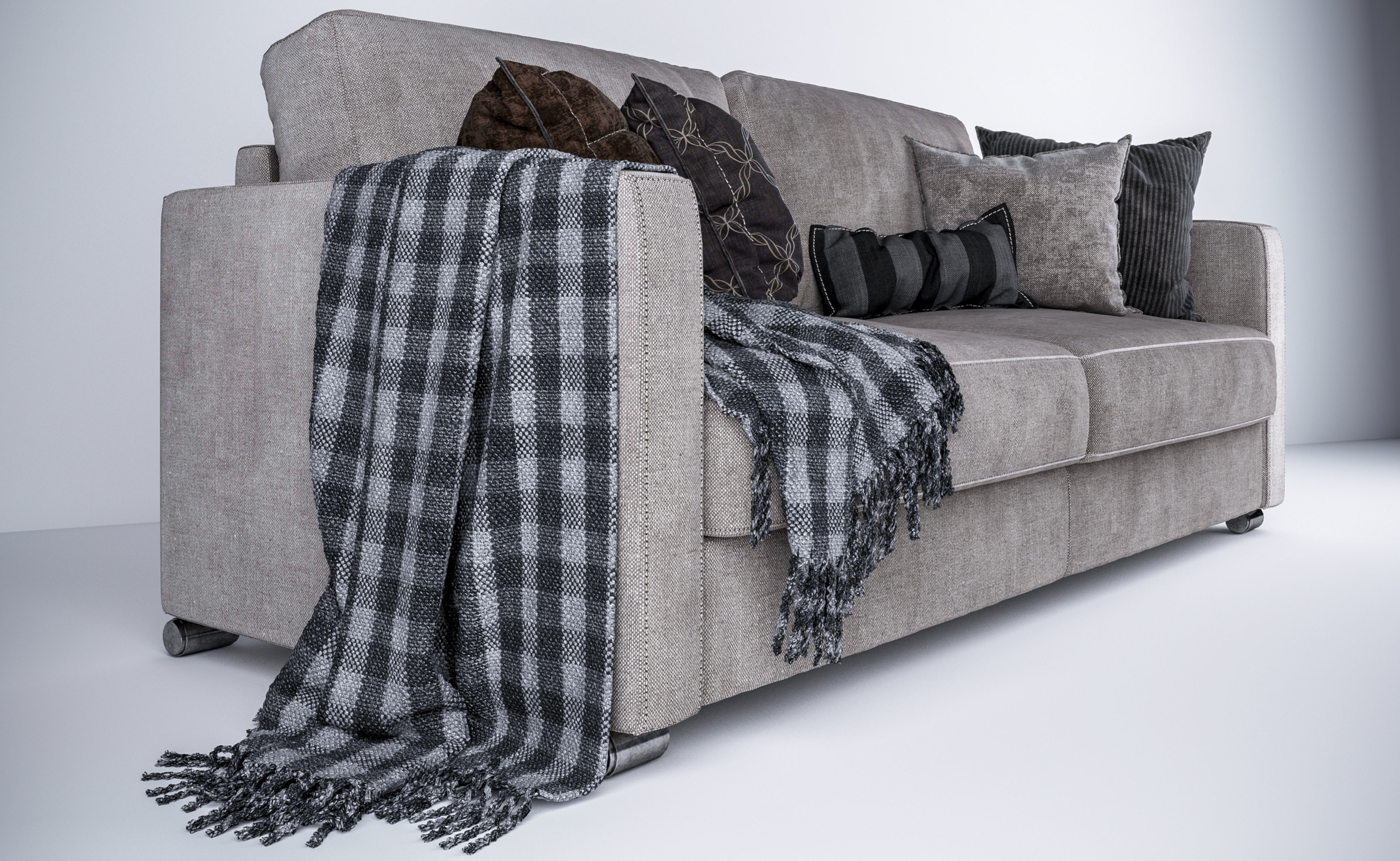 Modern Sofa 2 Seats Longue 3D model 3D model_2