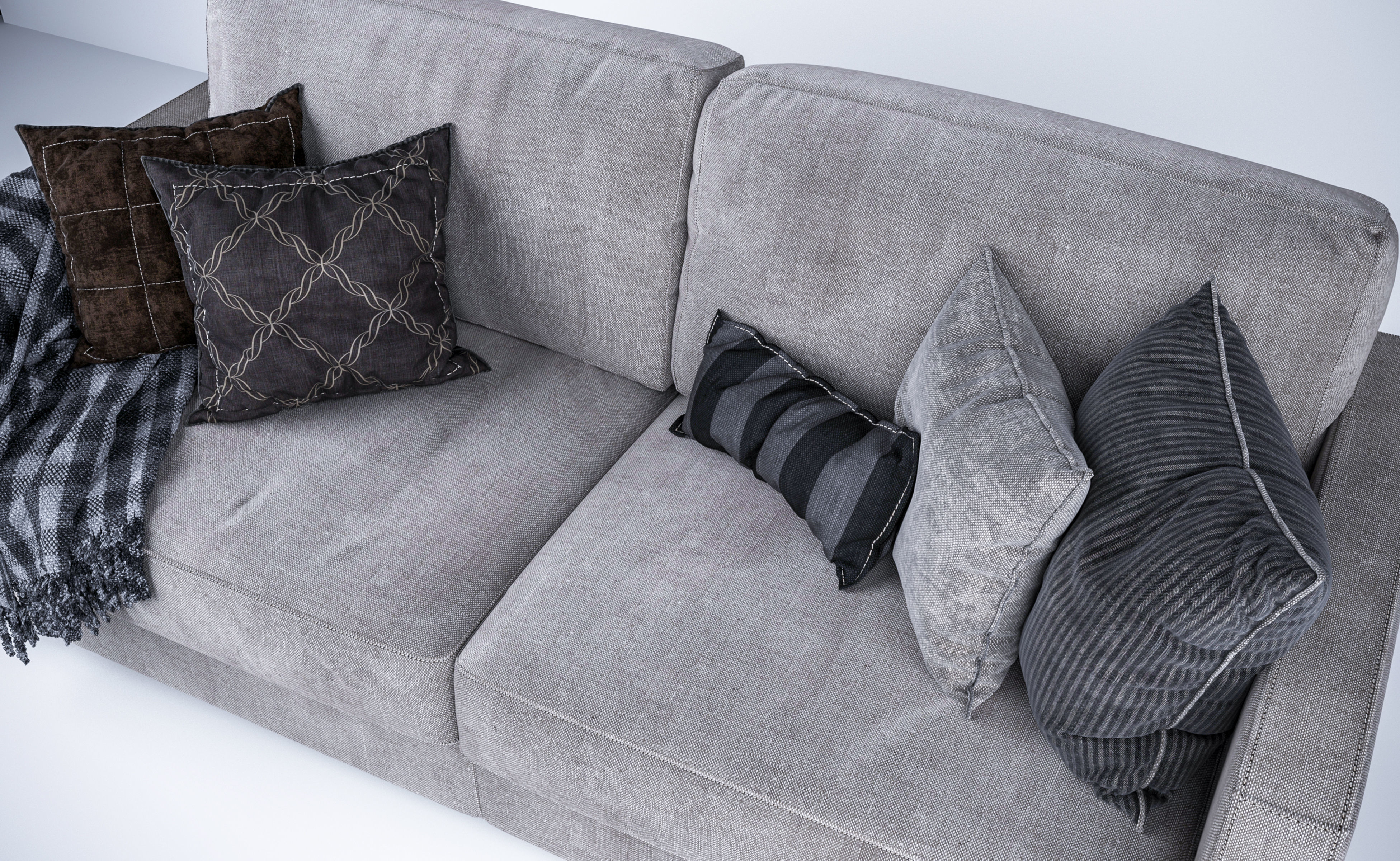 Modern Sofa 2 Seats Longue 3D model 3D model_4