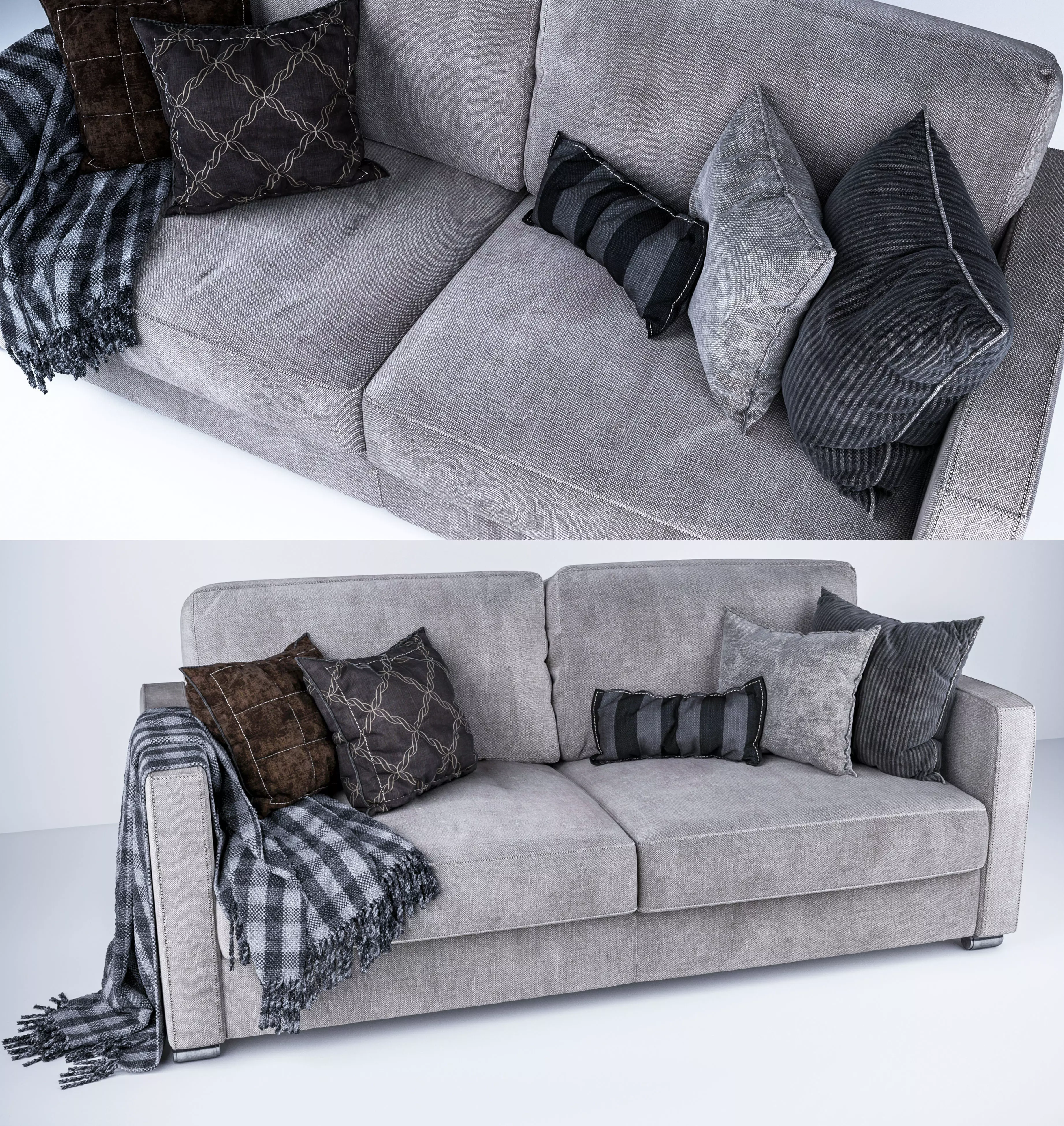 Modern Sofa 2 Seats Longue 3D model 3D model_0