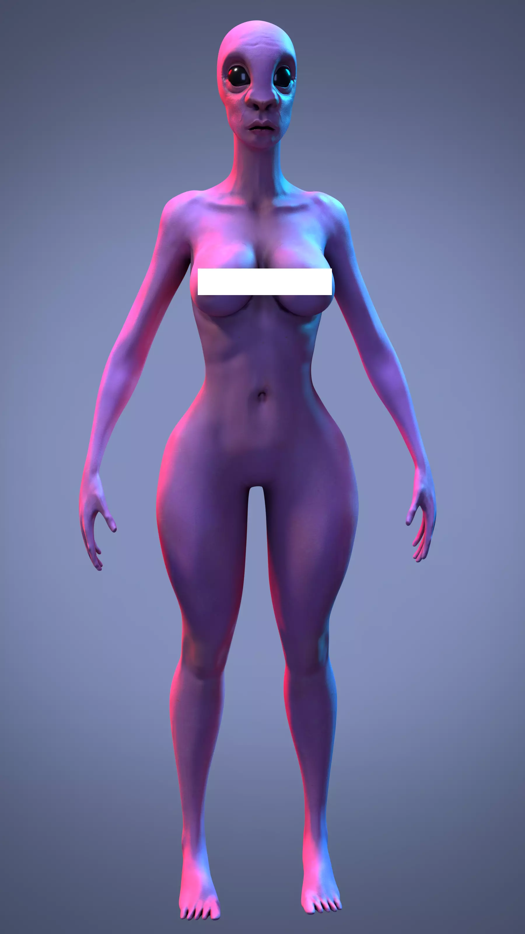 alien female Low-poly 3D model
