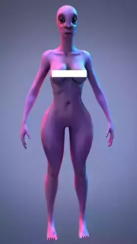 alien female  Low-poly 3D model