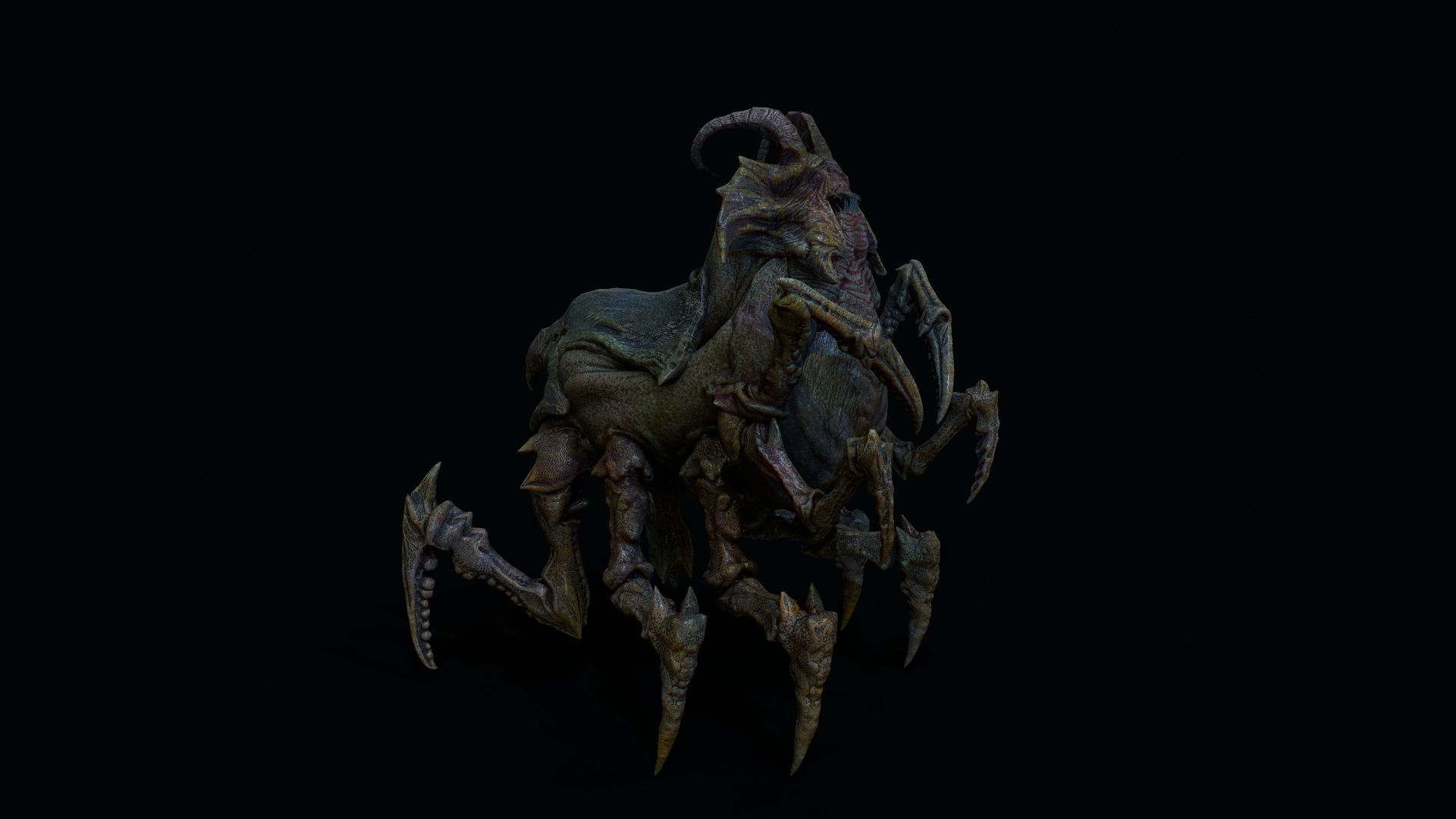 Arachnoid Creature Low-poly 3D model_1
