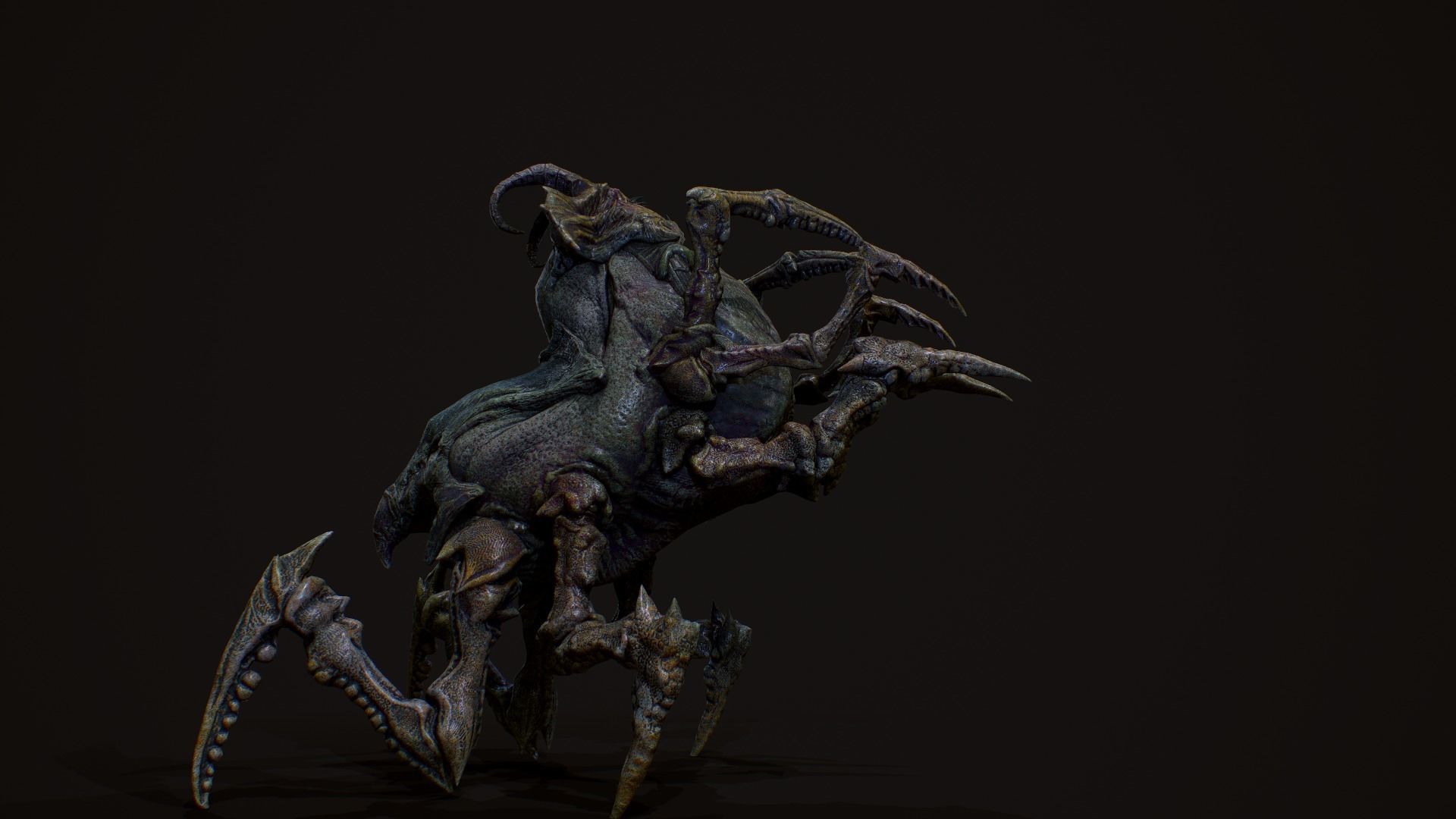 Arachnoid Creature Low-poly 3D model_5