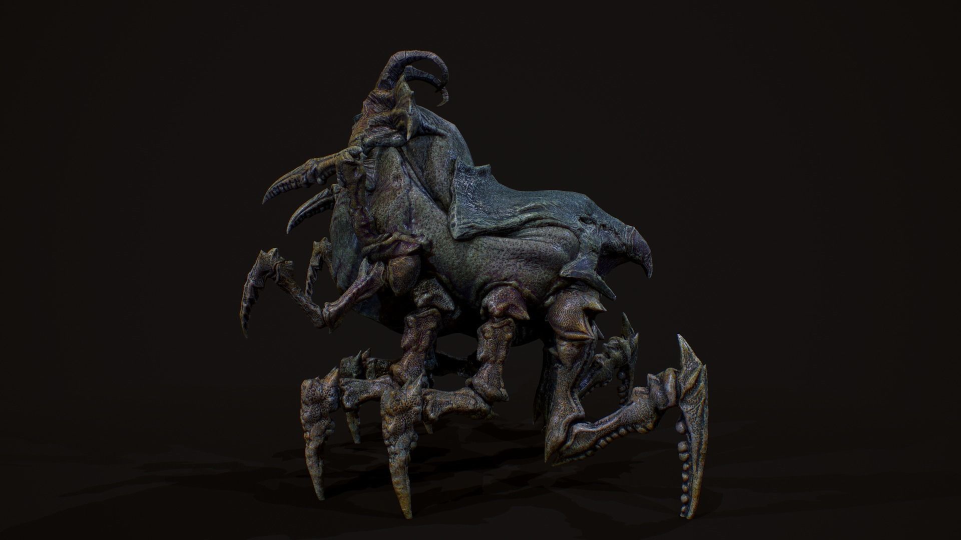 Arachnoid Creature Low-poly 3D model_4
