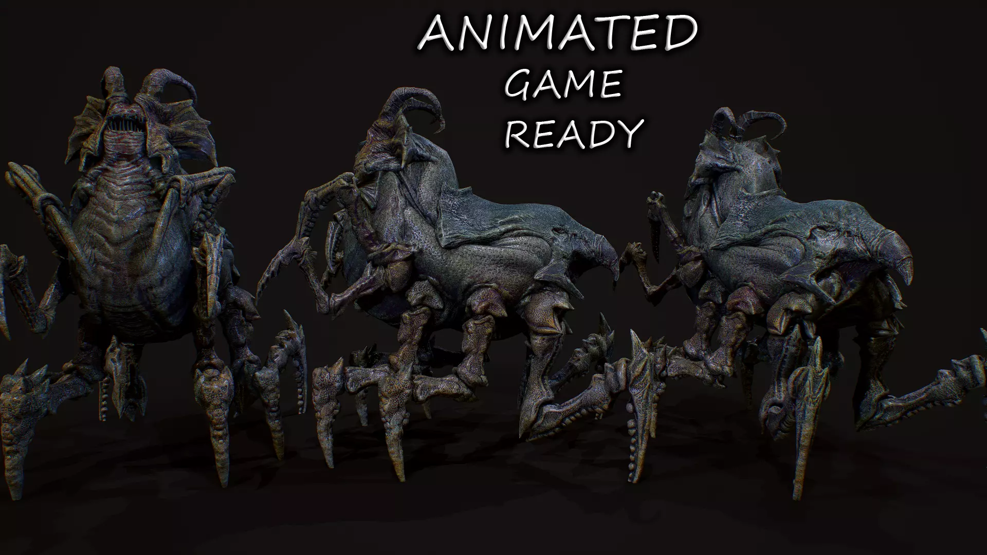 Arachnoid Creature Low-poly 3D model_0