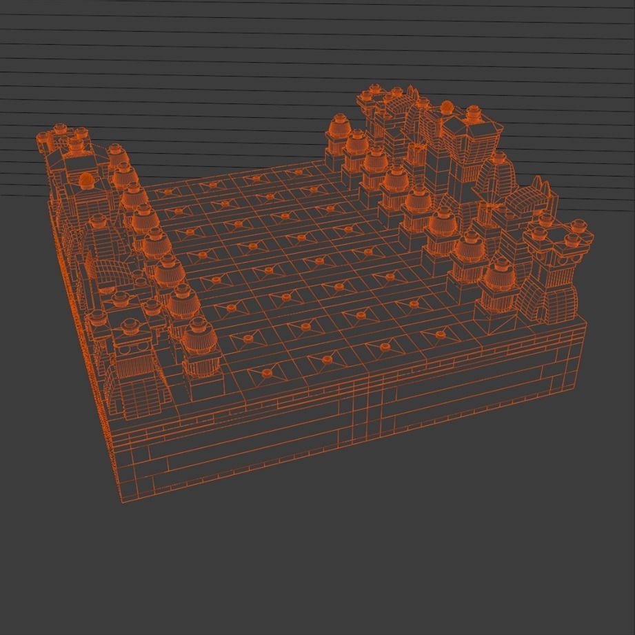 High Quality Lego Chess Set with Checkers 3D model_10