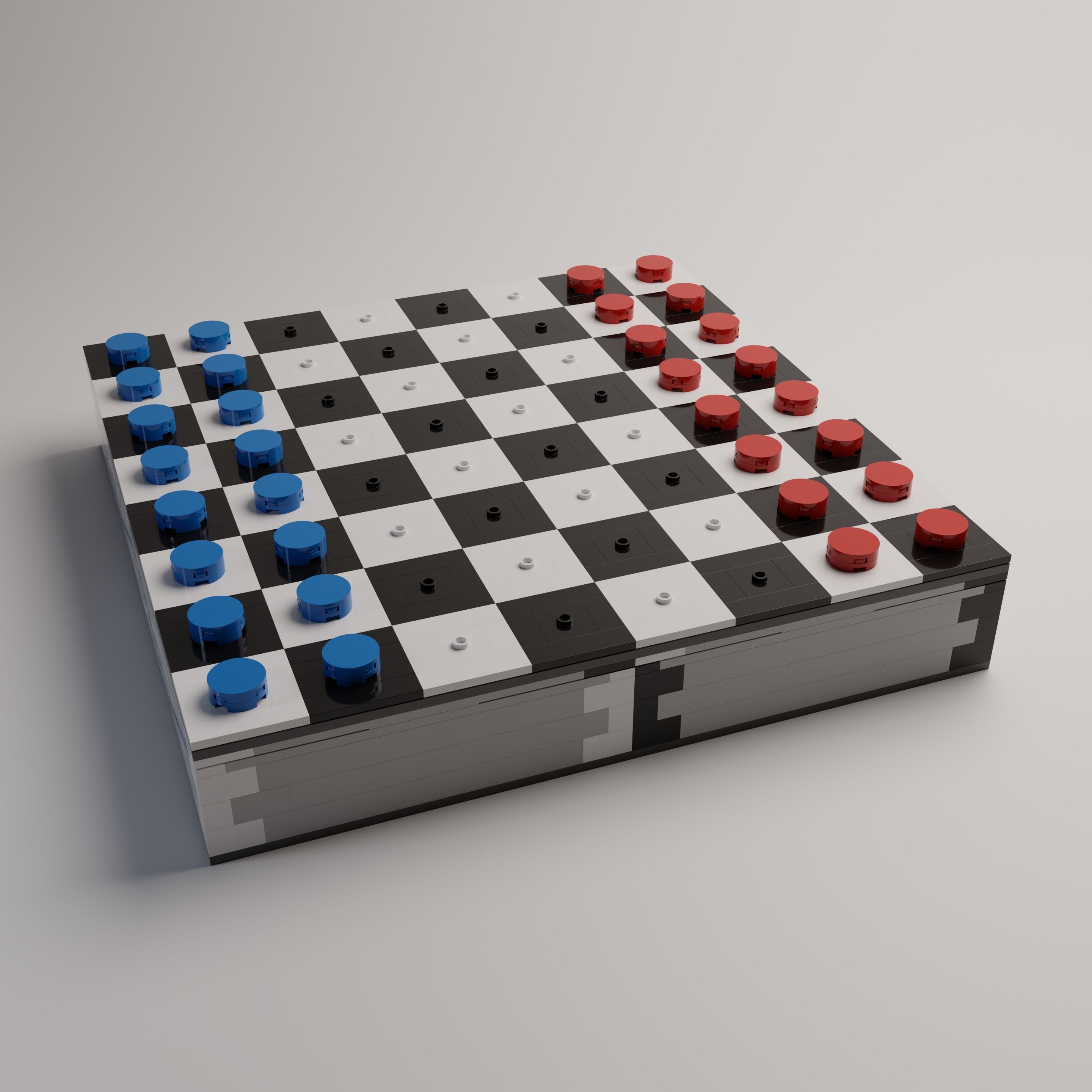 High Quality Lego Chess Set with Checkers 3D model_7