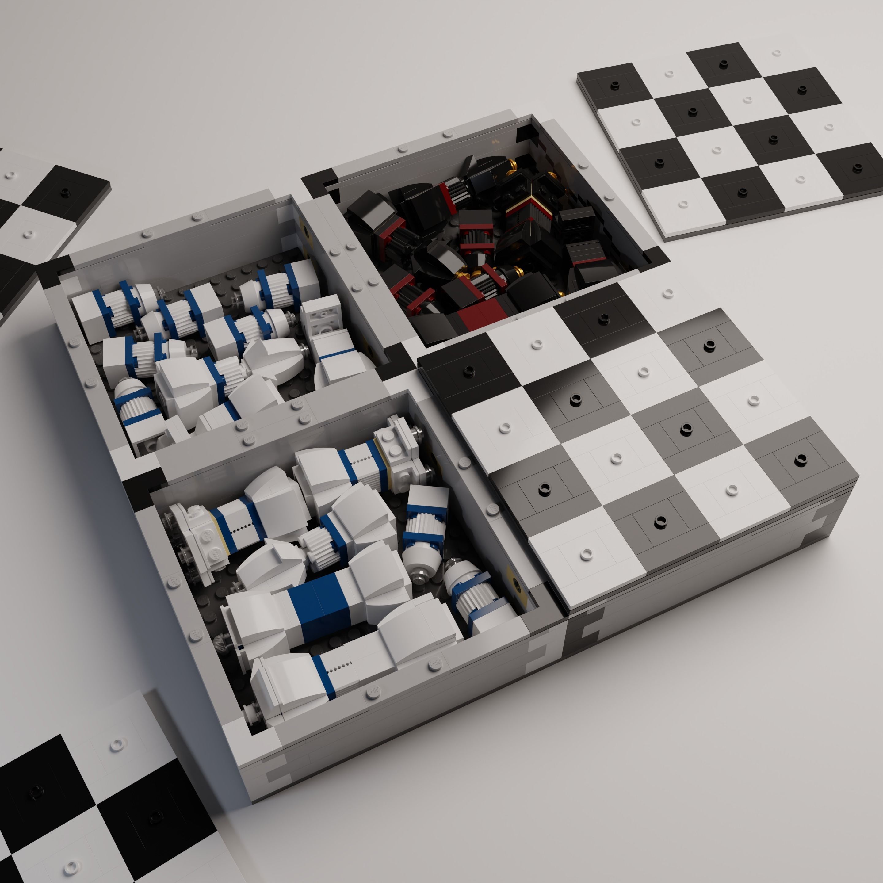 High Quality Lego Chess Set with Checkers 3D model_8