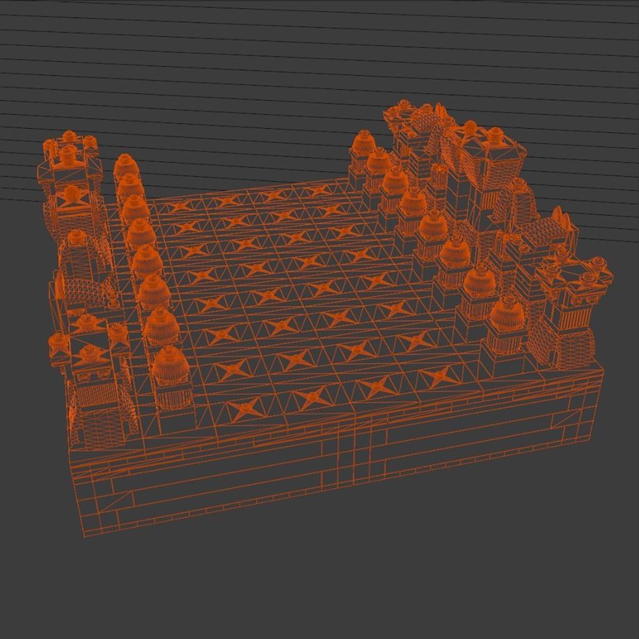 High Quality Lego Chess Set with Checkers 3D model_11