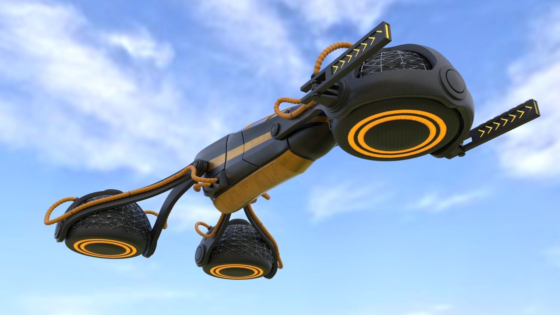  Land vehicle sci fi air 3D model_3