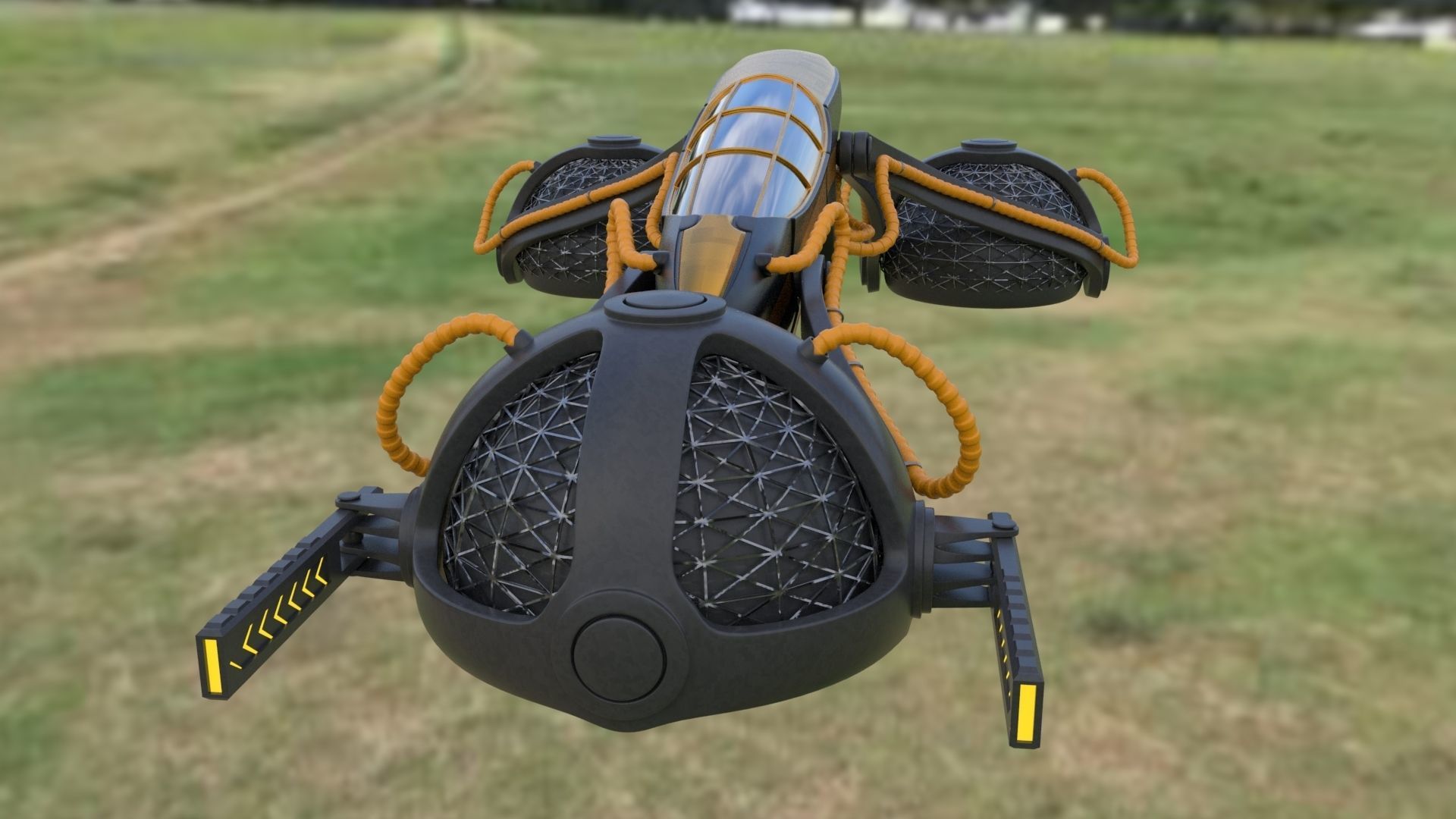  Land vehicle sci fi air 3D model_9