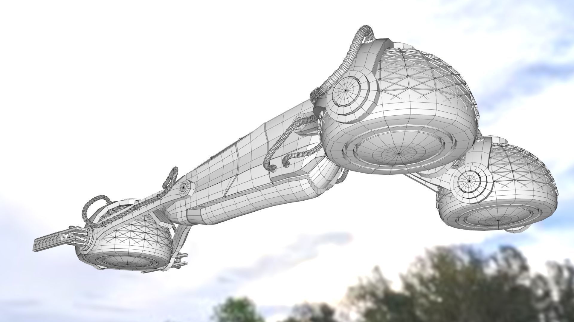  Land vehicle sci fi air 3D model_7