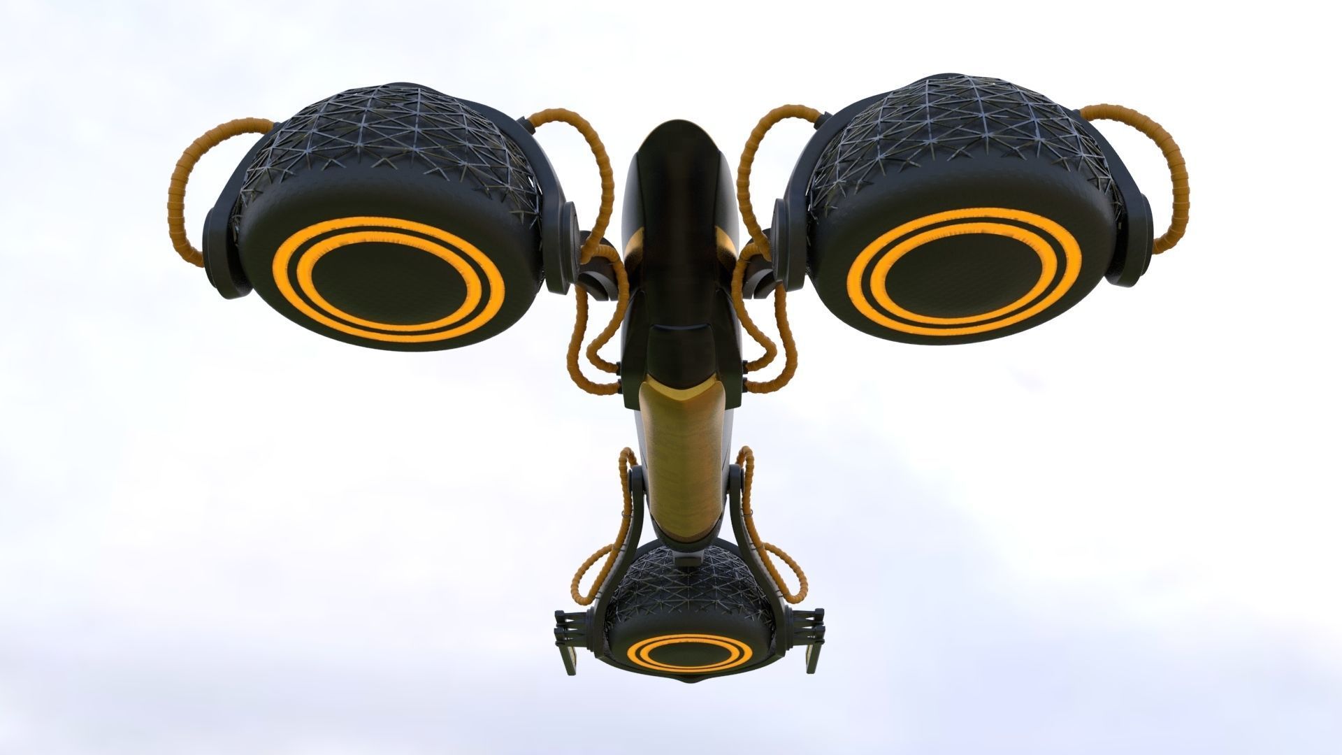  Land vehicle sci fi air 3D model_1