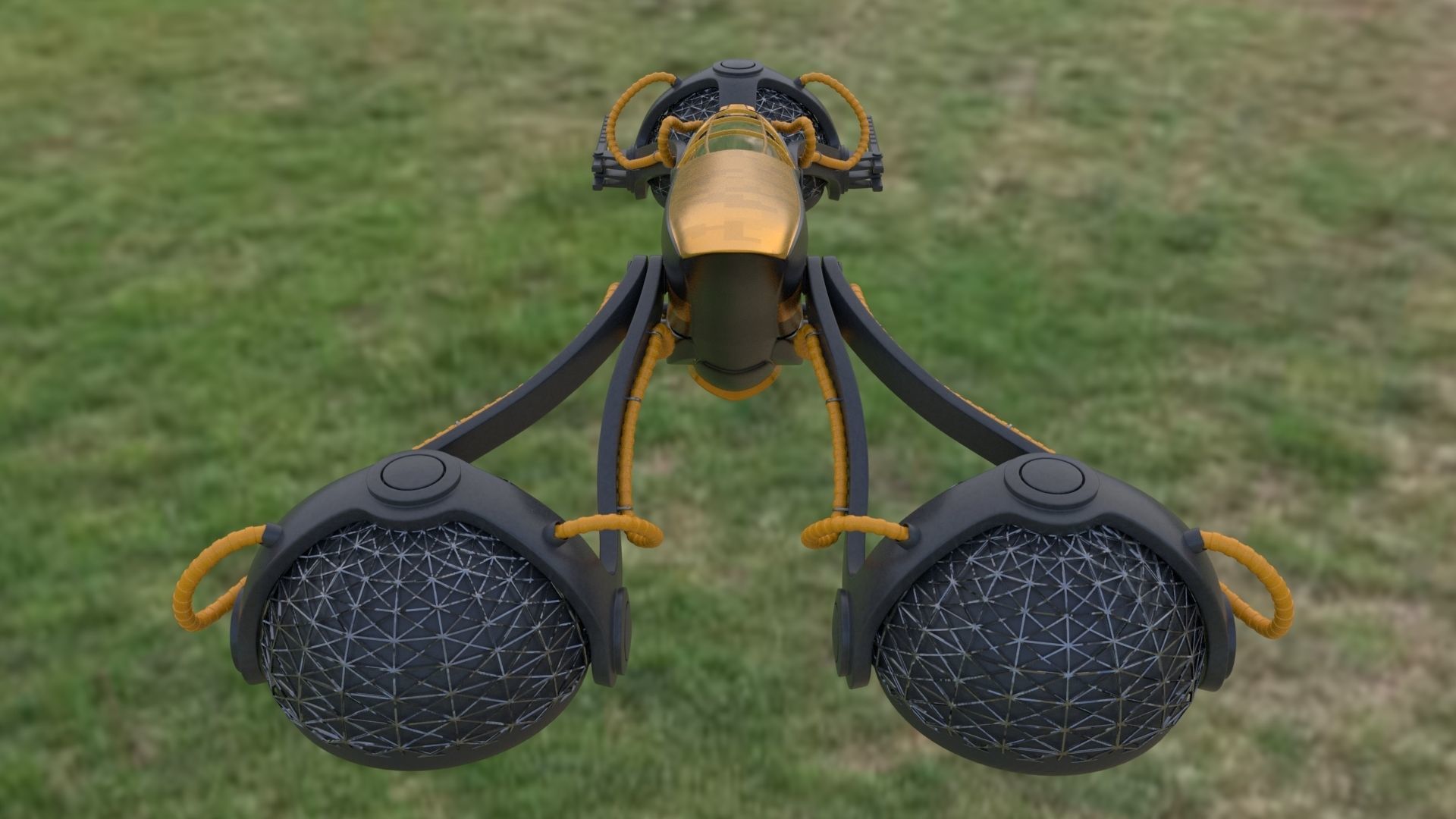  Land vehicle sci fi air 3D model_14