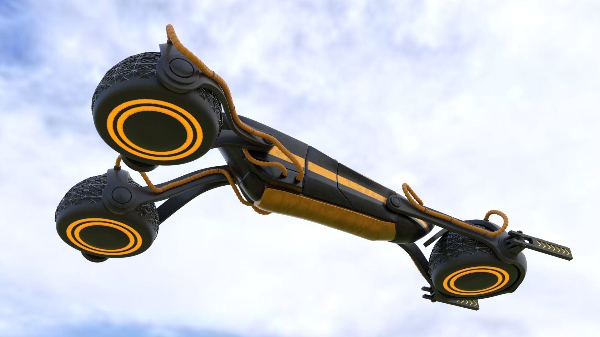  Land vehicle sci fi air 3D model_2