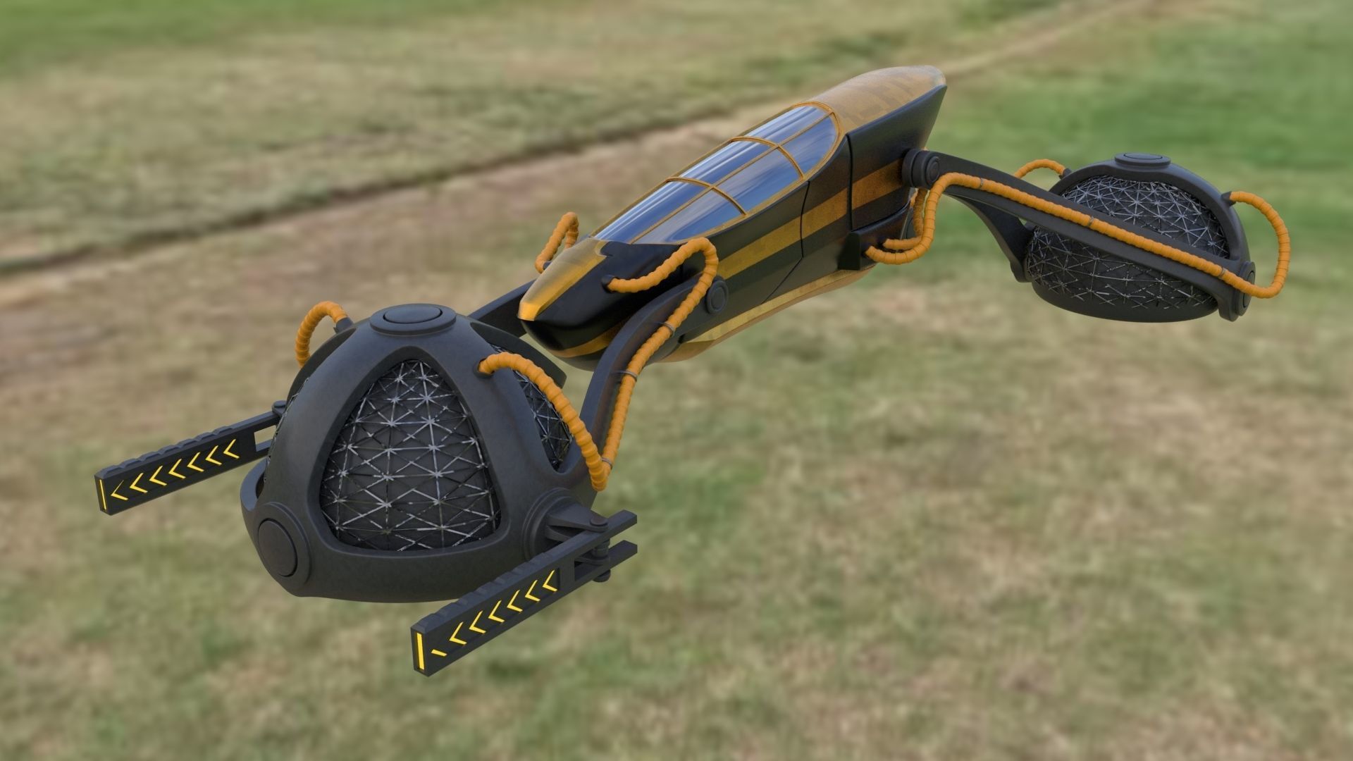  Land vehicle sci fi air 3D model_8