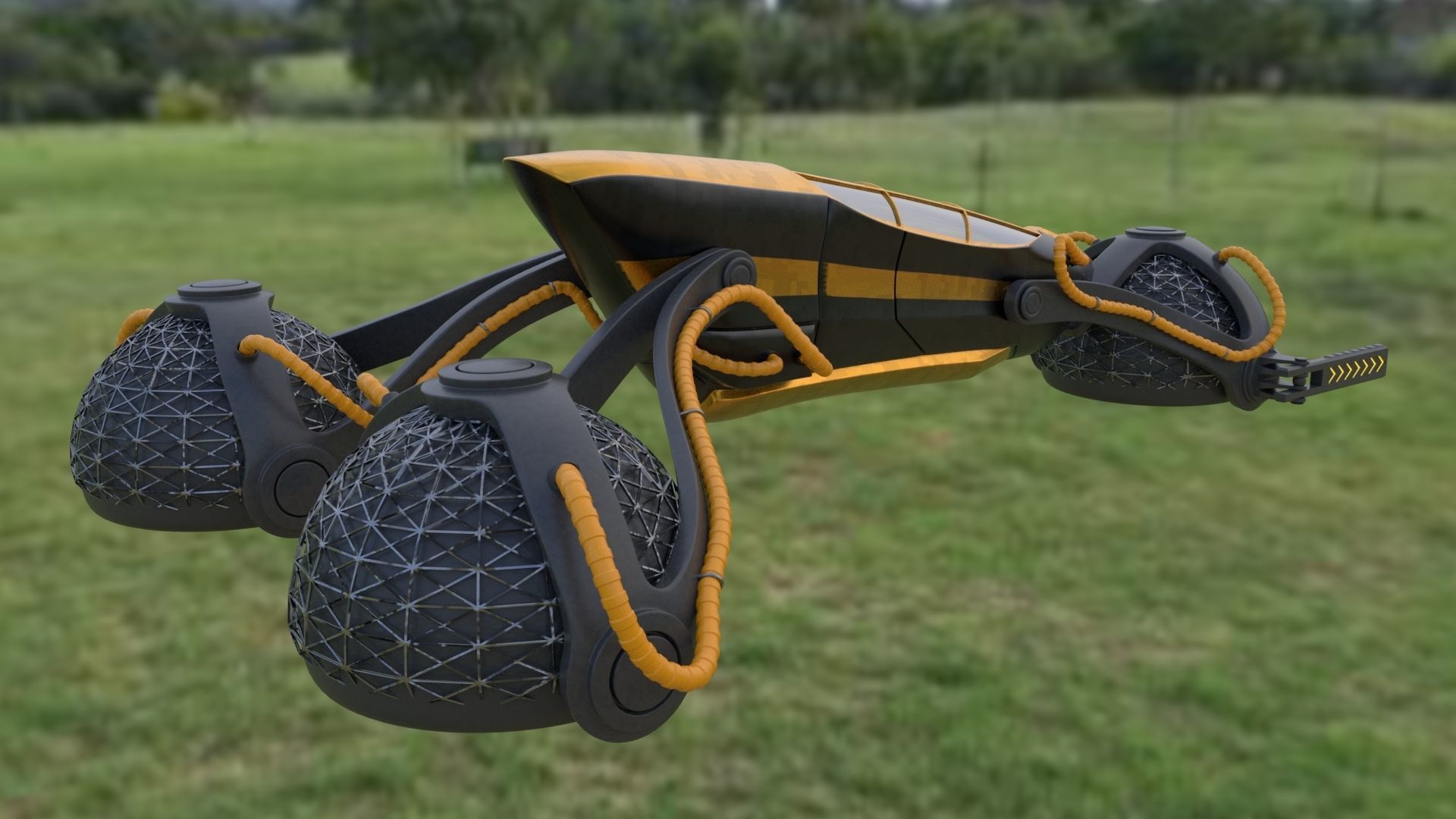  Land vehicle sci fi air 3D model_13