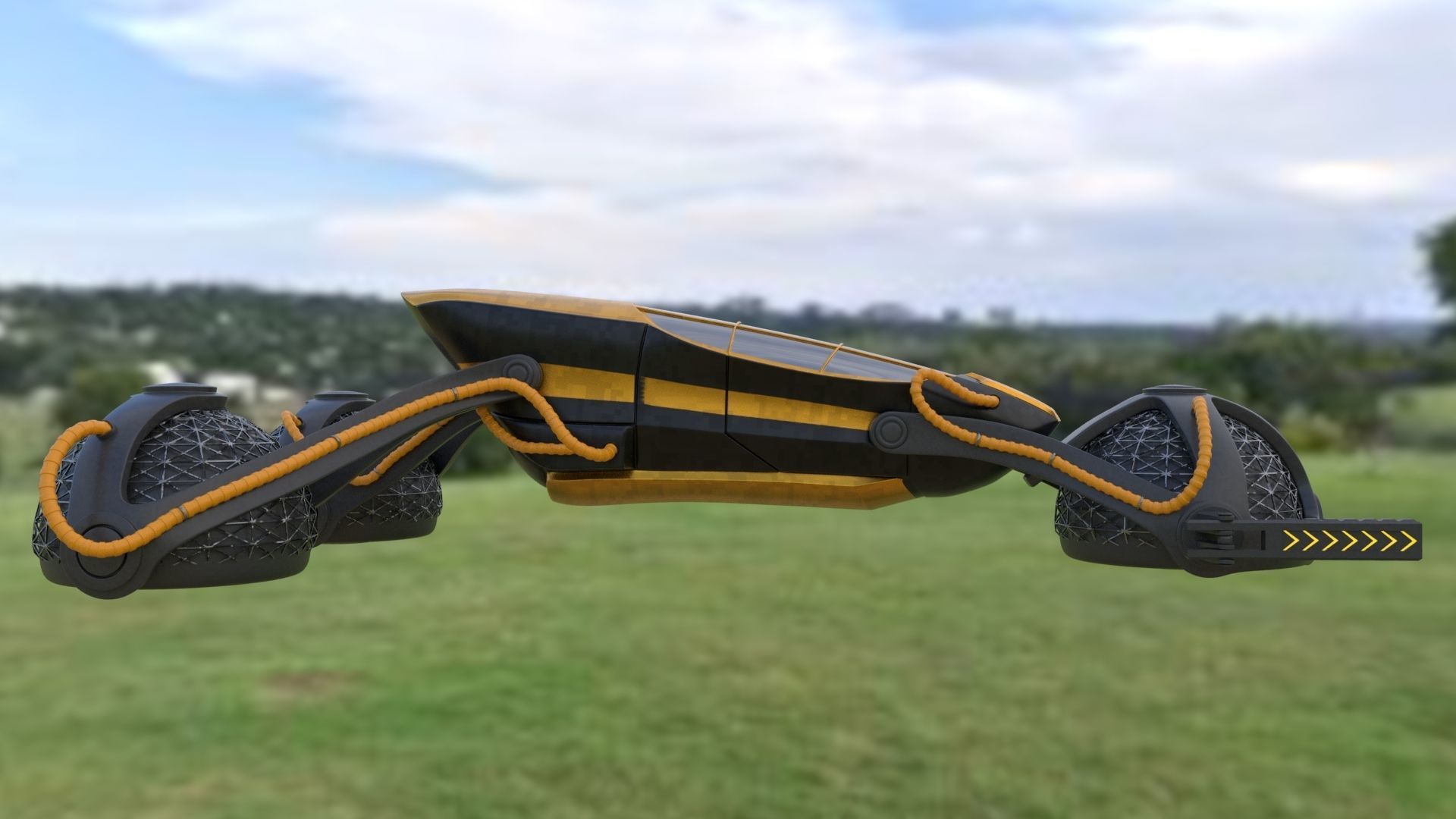  Land vehicle sci fi air 3D model_11