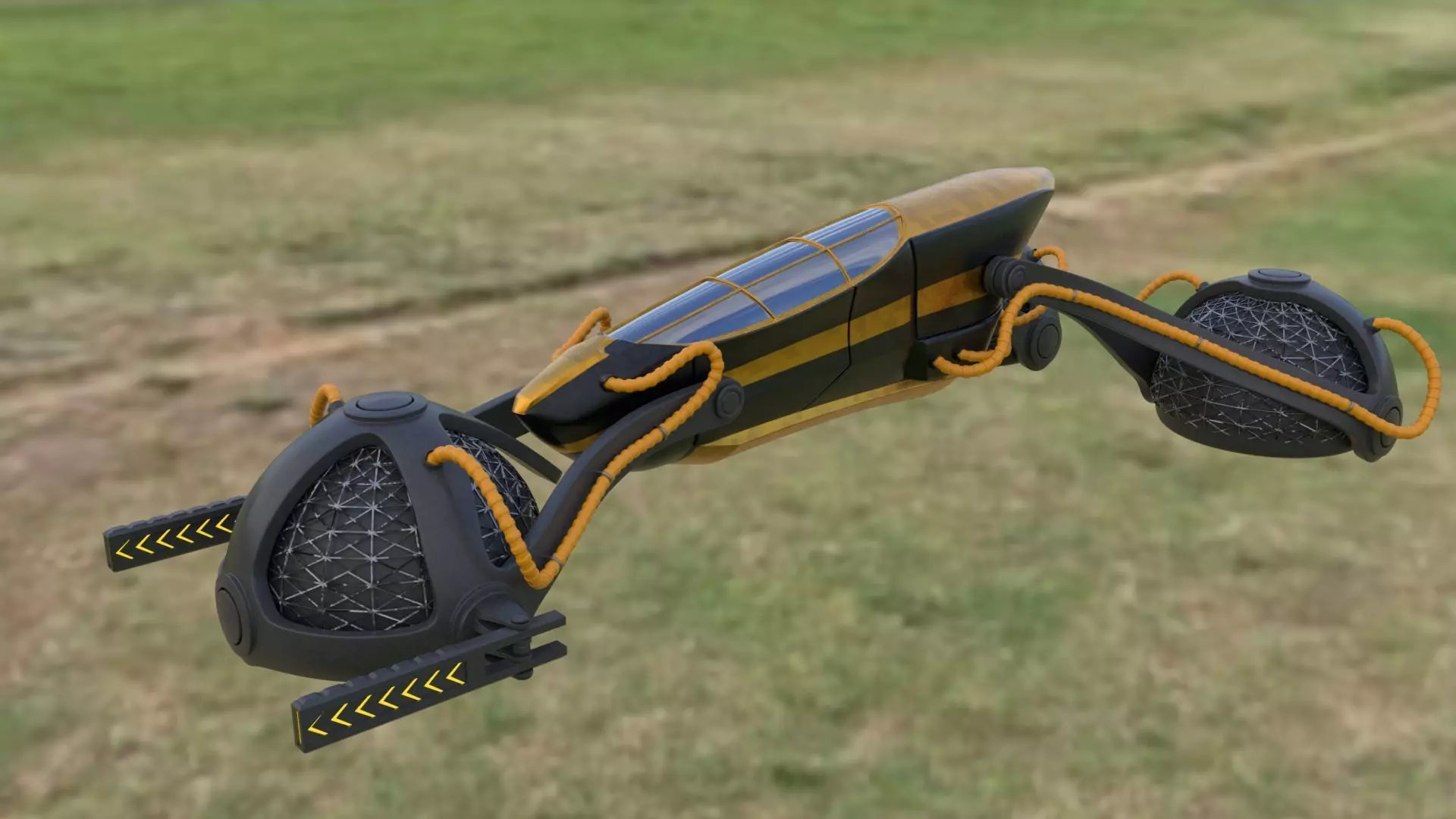  Land vehicle sci fi air 3D model_0