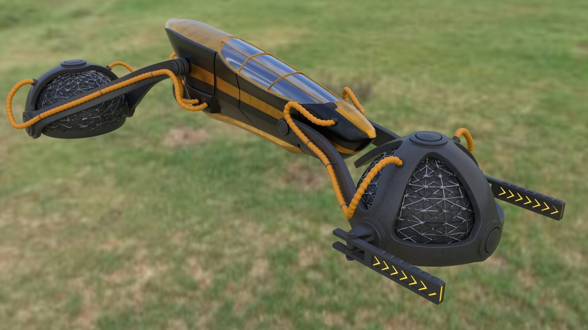  Land vehicle sci fi air 3D model_10