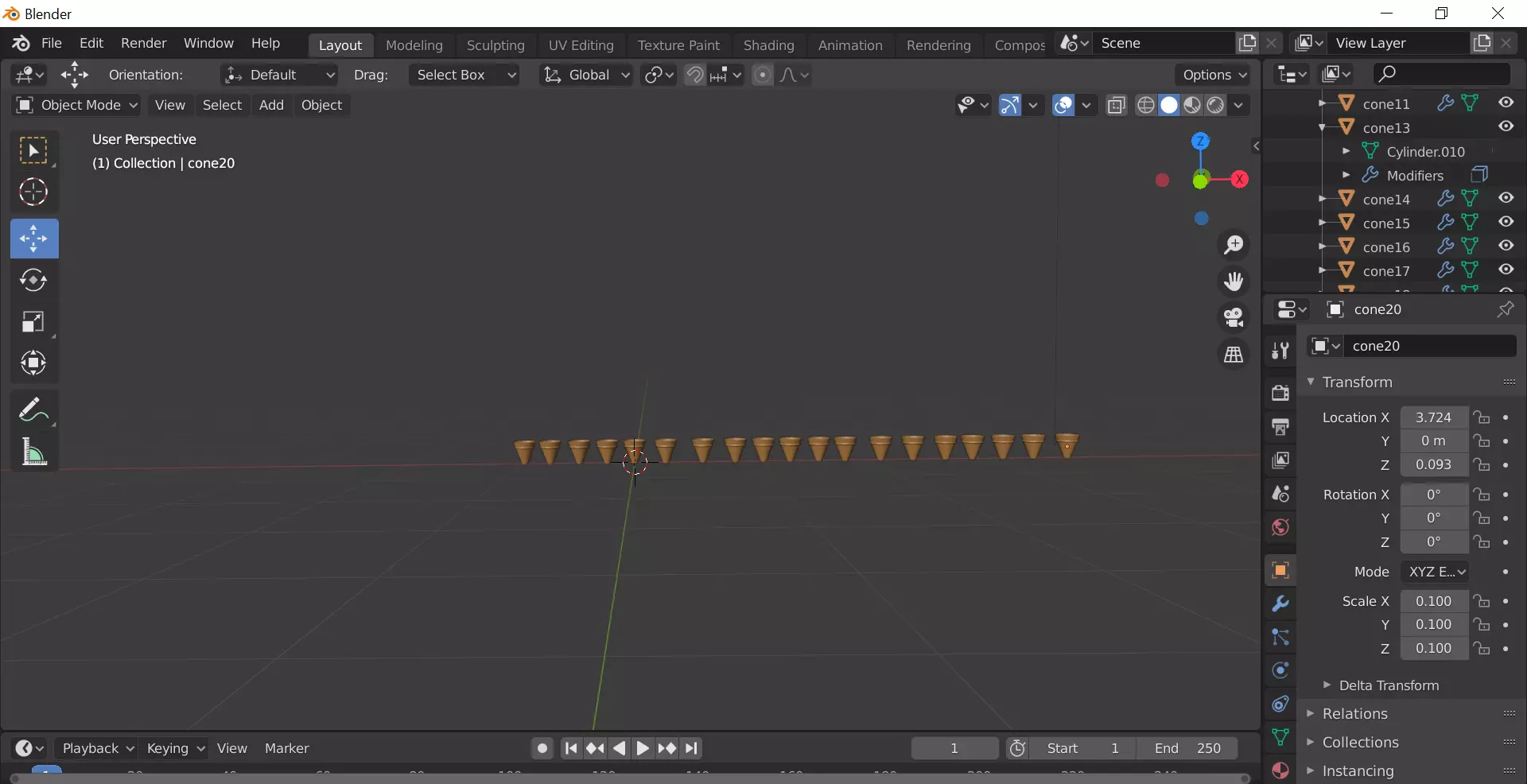 Ice cream CONES pack of 20 Small Free low-poly 3D model_0