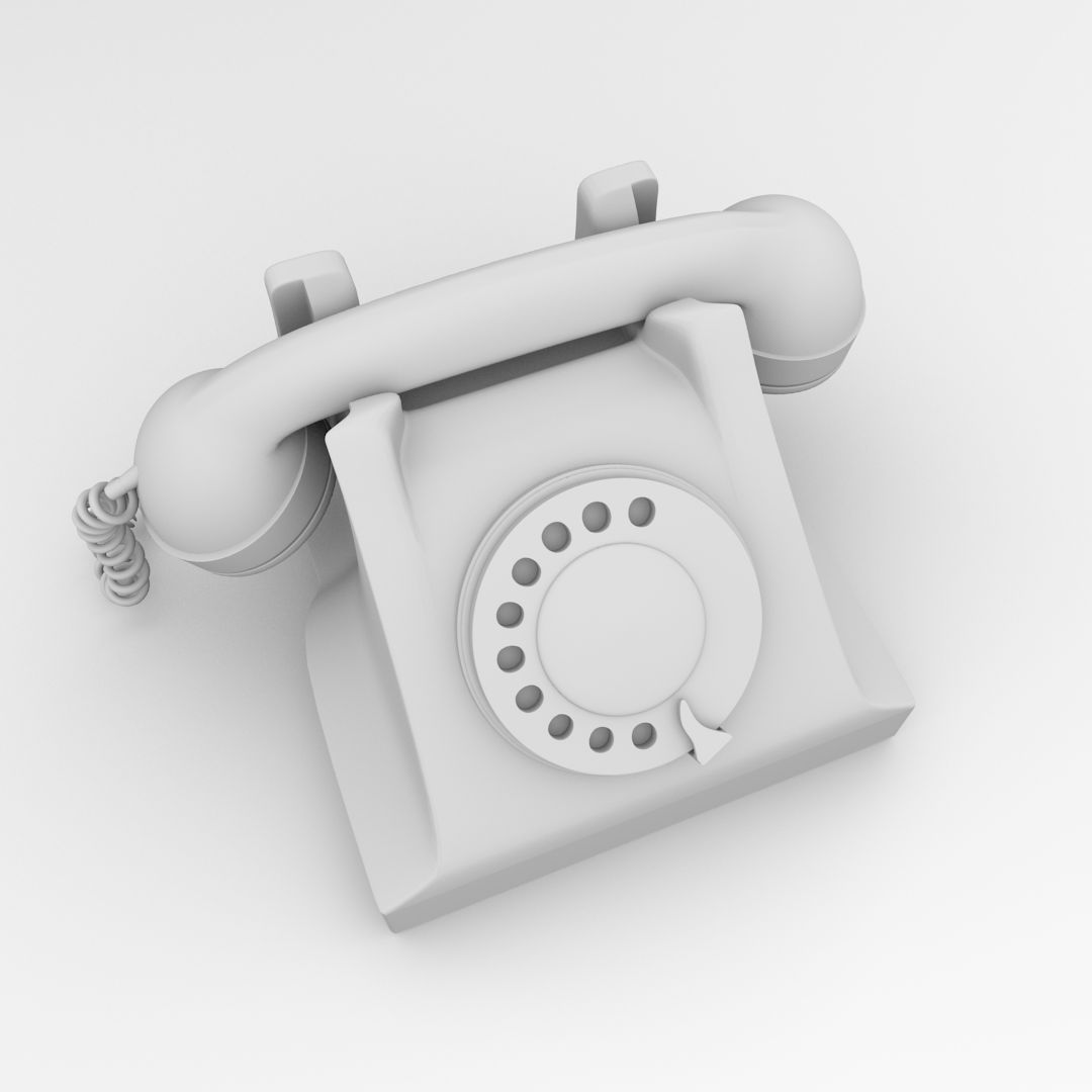 Rotary Phone 3D model_3