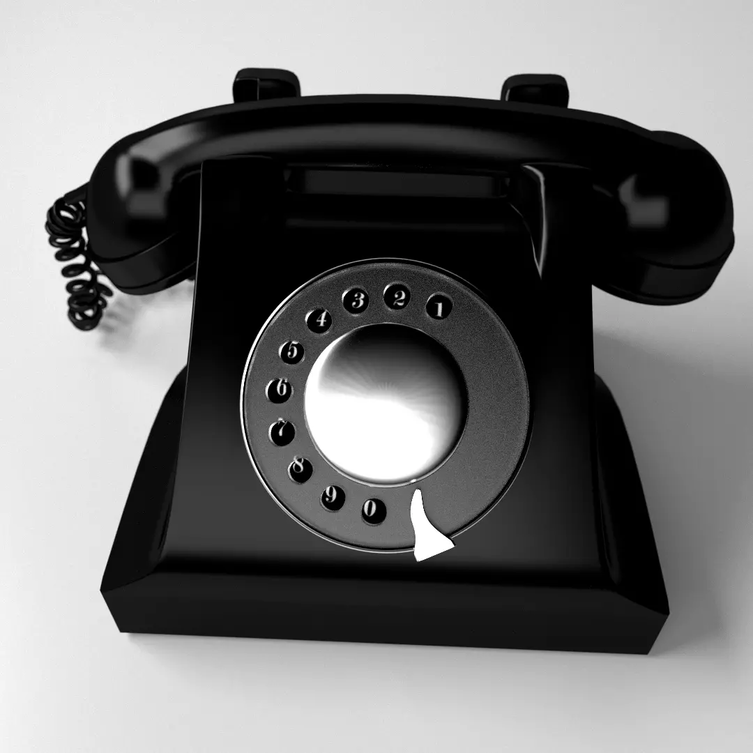 Rotary Phone 3D model_0