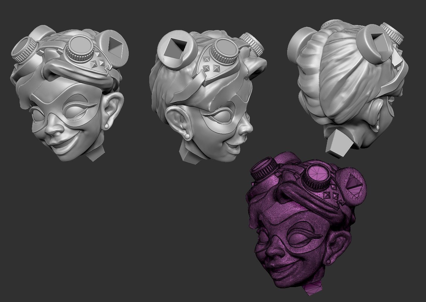 Harley QuinnSteampunk Pinup 3D print model_10