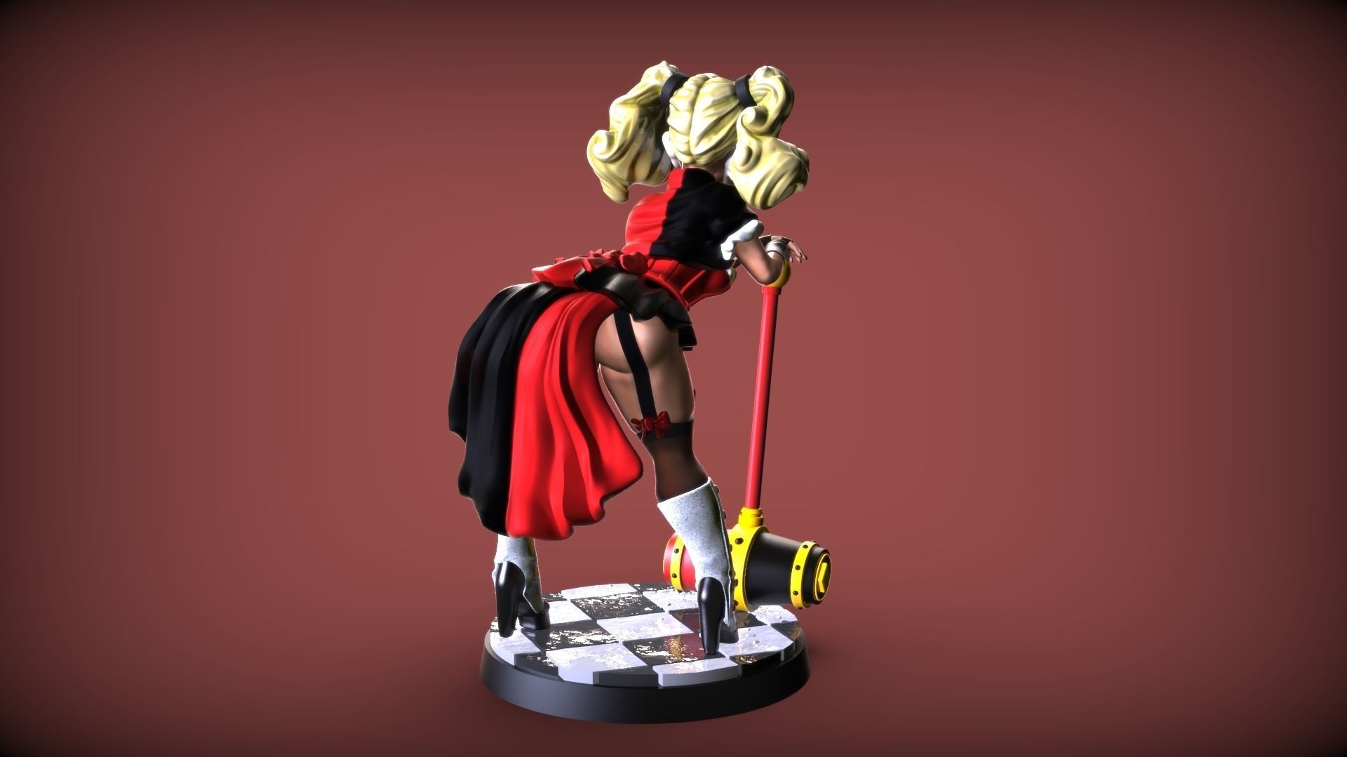 Harley QuinnSteampunk Pinup 3D print model_8