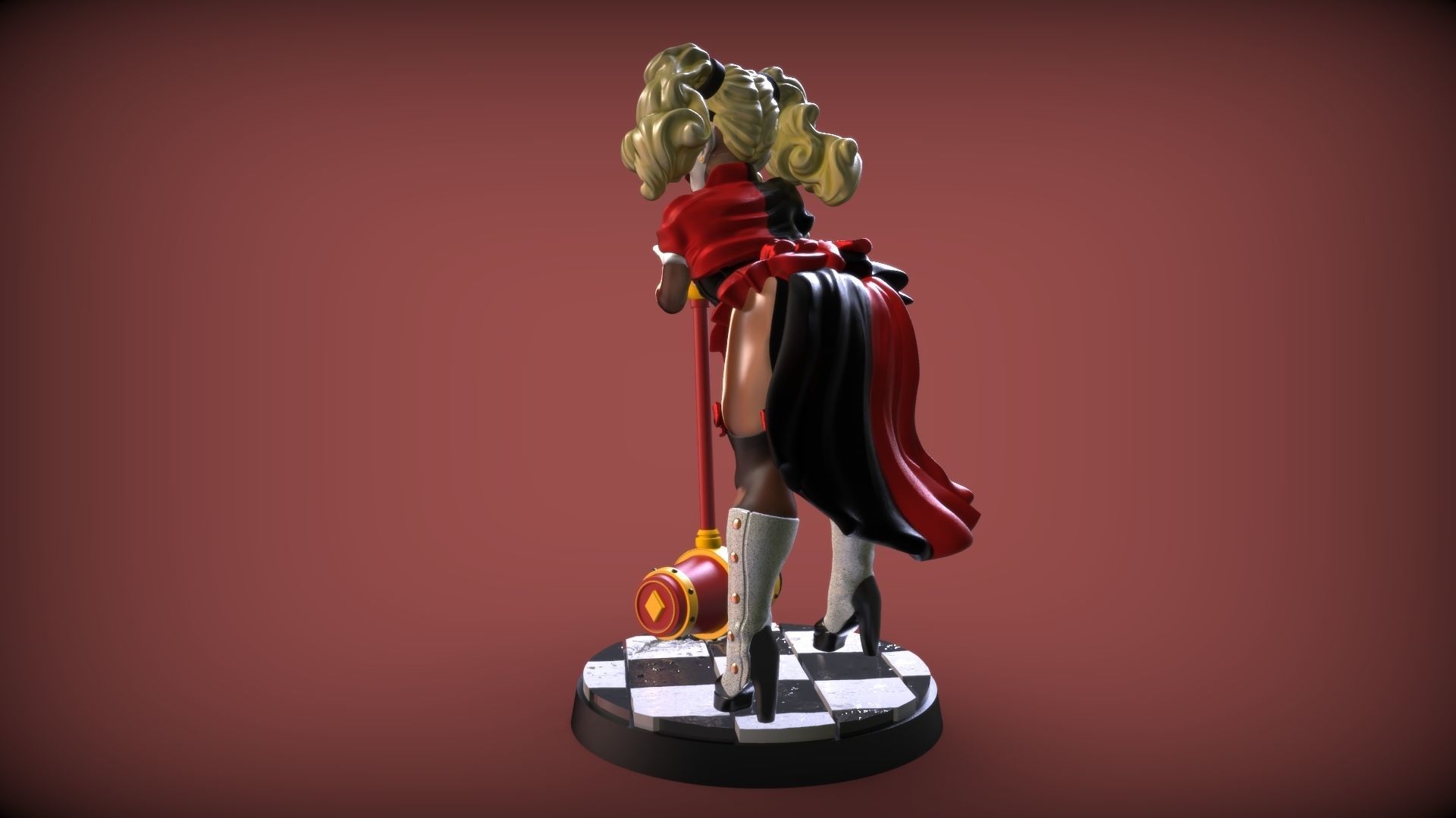 Harley QuinnSteampunk Pinup 3D print model_7