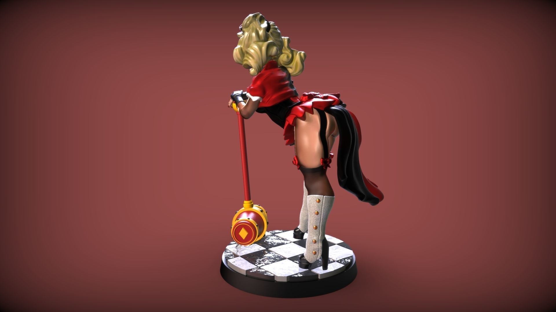 Harley QuinnSteampunk Pinup 3D print model_6