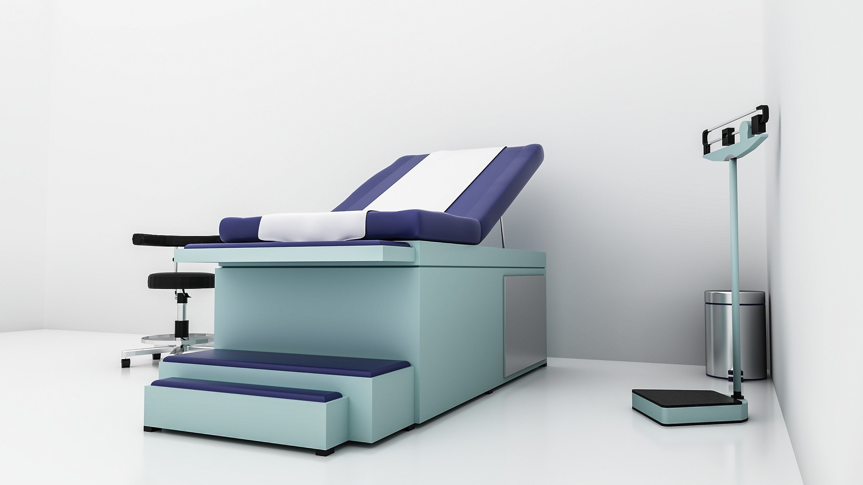 Medical Furniture -Equipment - Clinic Exam Table - 3D model_6