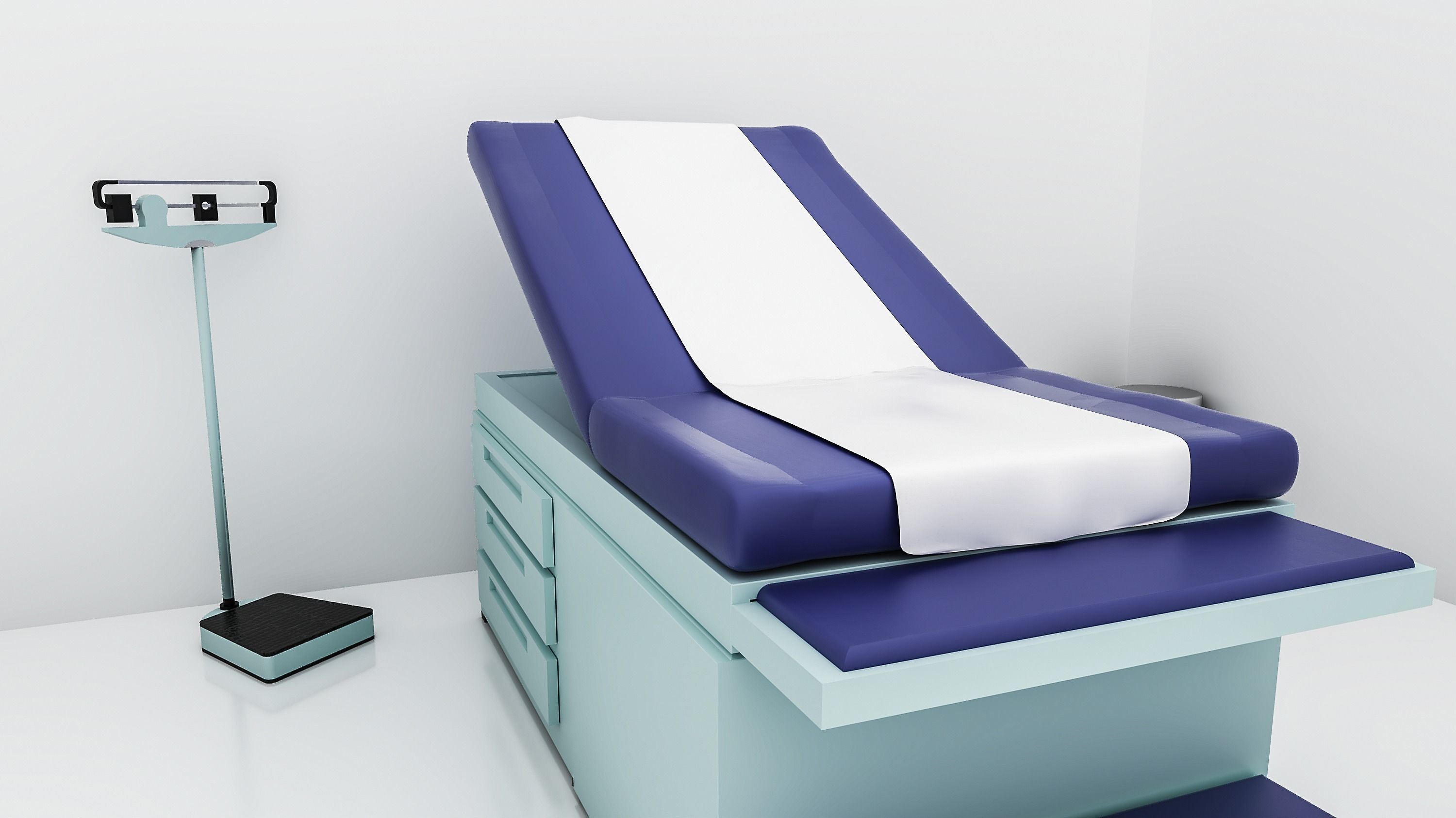 Medical Furniture -Equipment - Clinic Exam Table - 3D model_14