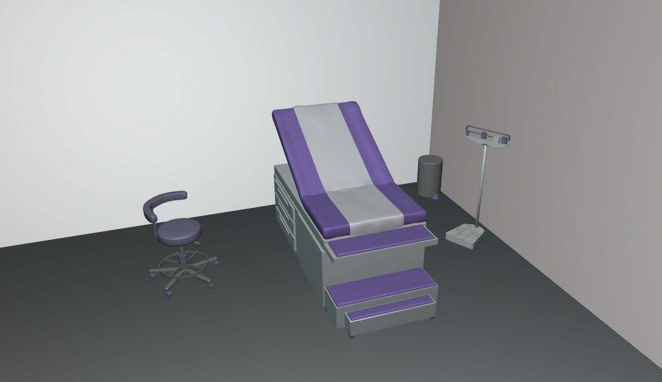 Medical Furniture -Equipment - Clinic Exam Table - 3D model_13