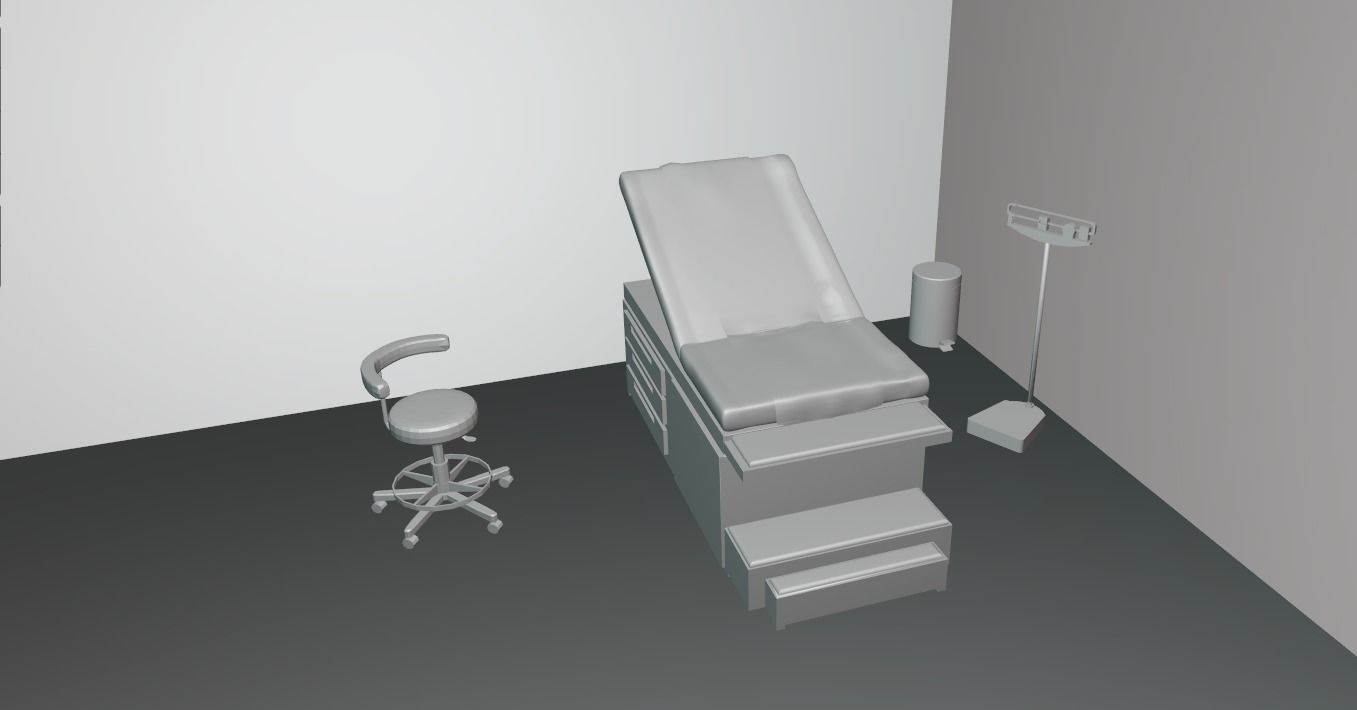 Medical Furniture -Equipment - Clinic Exam Table - 3D model_12