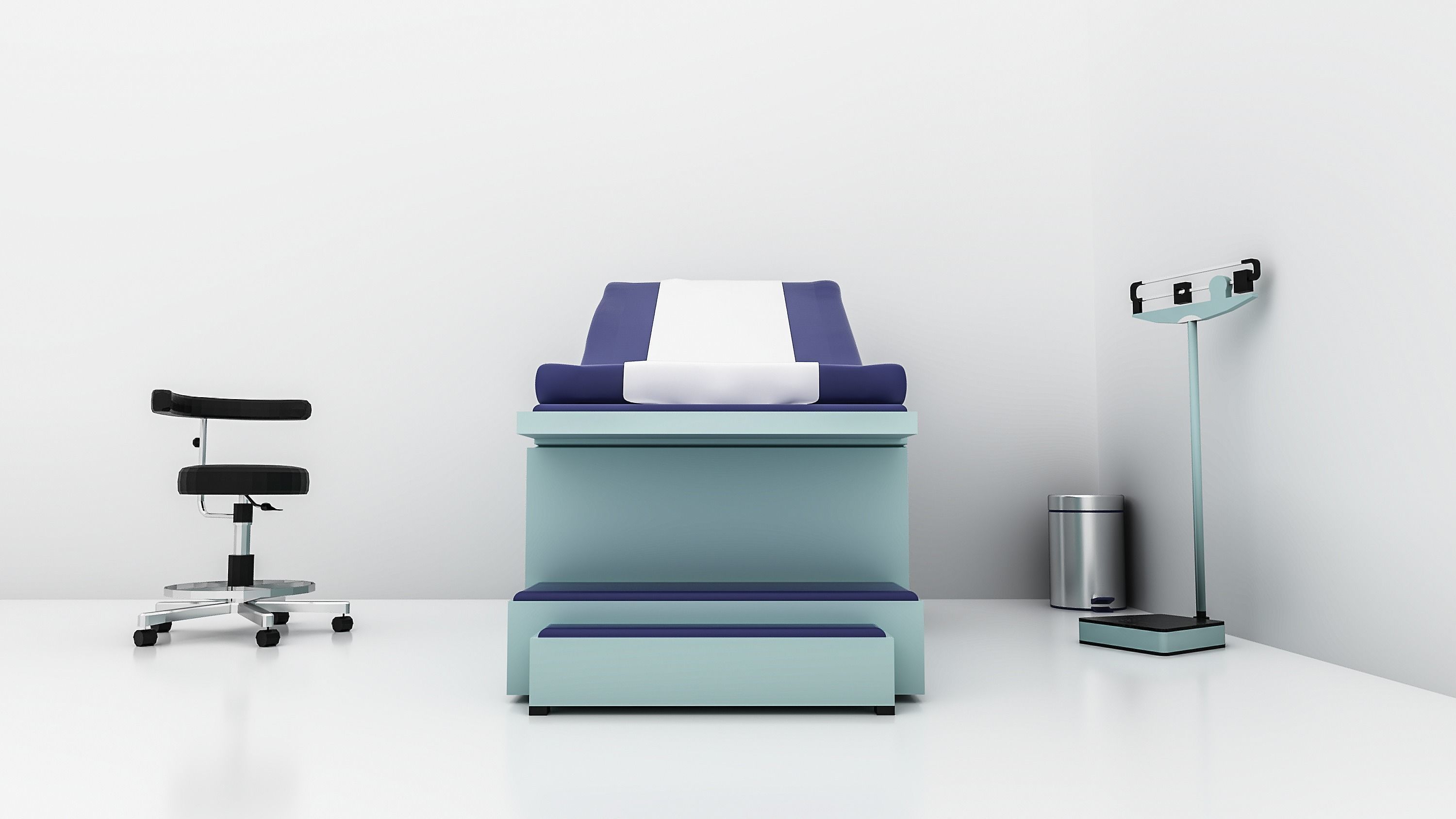 Medical Furniture -Equipment - Clinic Exam Table - 3D model_3
