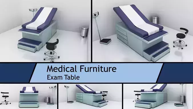 Medical Furniture -Equipment - Clinic Exam Table - 3D model