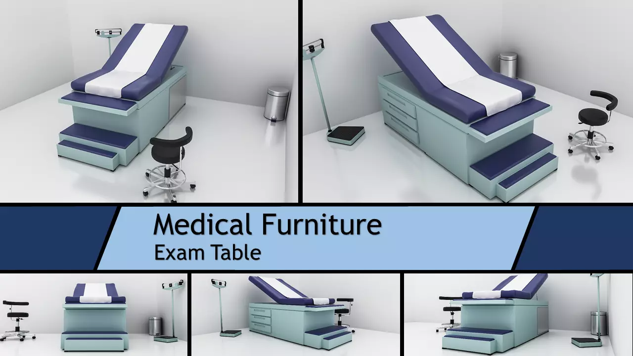 Medical Furniture -Equipment - Clinic Exam Table - 3D model_0