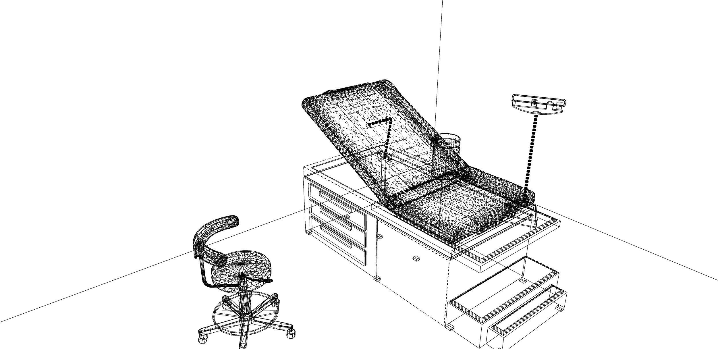 Medical Furniture -Equipment - Clinic Exam Table - 3D model_10