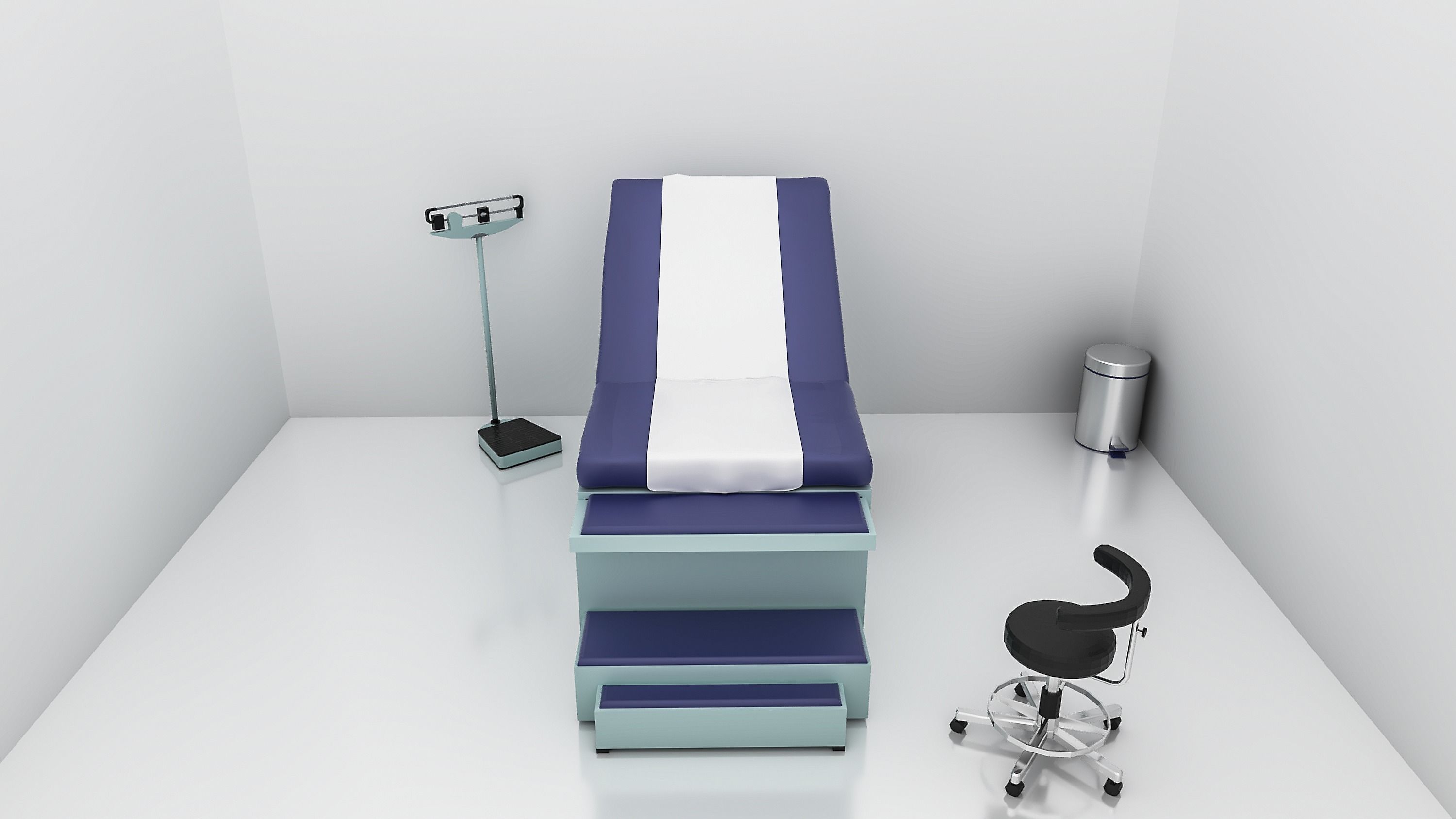 Medical Furniture -Equipment - Clinic Exam Table - 3D model_4